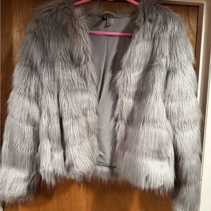 Divided Gray Teddy Jacket Plush Faux Fur